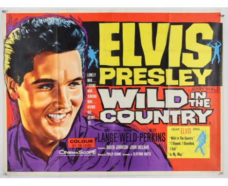 Wild In The Country (1961) British Quad, 40 x 30 inches, was folded now rolled, printed by Stafford and Co, Tom Chantrell art