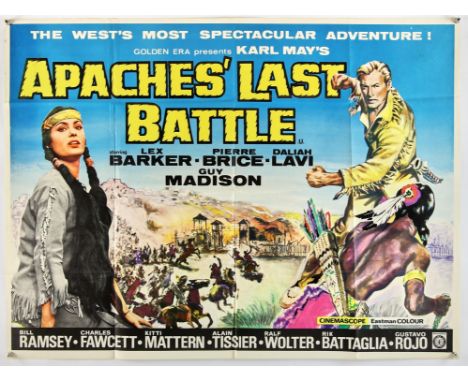 Apaches' Last Battle (AKA Old Shatterhand) (1964), British Quad, 40 x 30 inches, folded  Director Hugo Fregonese Stars Lex Ba