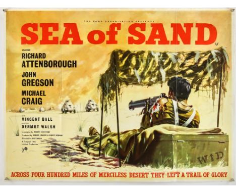 Sea of Sand (AKA Desert Patrol) (1958), British Quad, 40 x 30 inches, folded Director Guy Green Stars Richard Attenborough, J