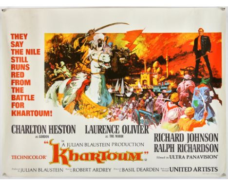Khartoum (1966), British Quad, 40 x 30 inches, rolled, printed by L&B Director Basil Dearden  Stars Charlton Heston, Laurence