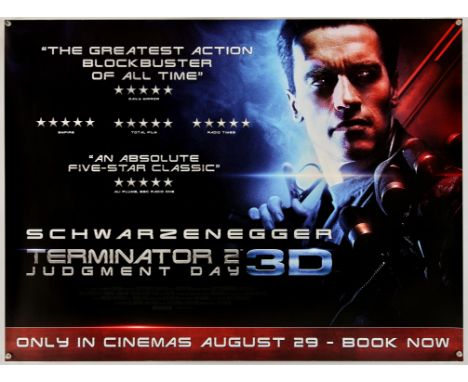 Terminator 2  Judgement Day (1991), 3D RR, British Quad, 40 x 30 inches, DS, rolled Director James Cameron Stars Arnold Schwa