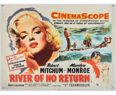 River Of No Return (1954), British Quad, 40 x 30 inches, folded, printed by Stafford and Co Director Otto Preminger Stars Mar