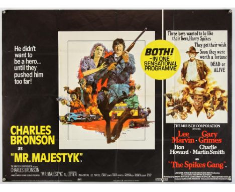 Mr. Majestyk (1974) / The Spikes Gang (1974), British Quad, Double Bill, 40 x 30 inches, folded, printed by Lonsdale & Bartho