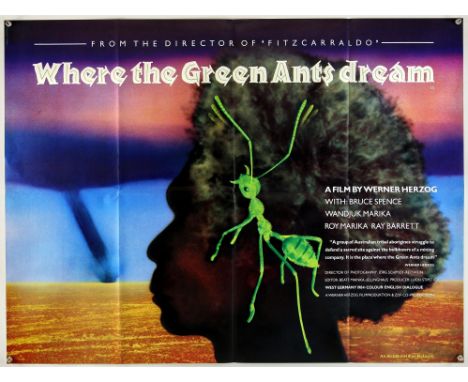 Where The Green Ants Dream (1984), British Quad, 40 x 30 inches, folded, Paul Derrick artwork Director Werner Herzog Stars Br