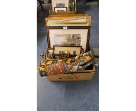A Box of Various Prints, Tapestry Wall Hanging 