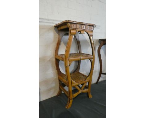 A Modern Rattan Style Three Shelf Stand, 82.5cm High 