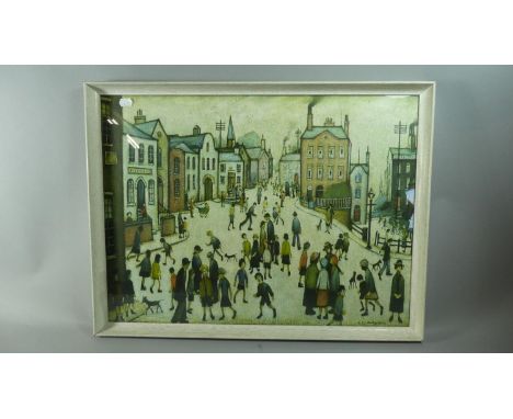 A Framed Lowry Print, Village Square 1943, 23.5cm Wide 