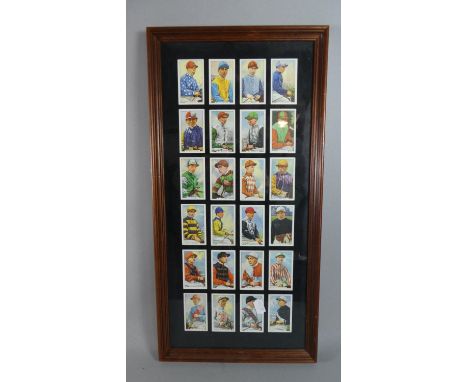 A Framed Print, Cigarette Cards, (Jockey's) 
