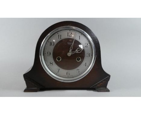 A Smiths Enfield Oak Mantle Clock, 25cm Wide 