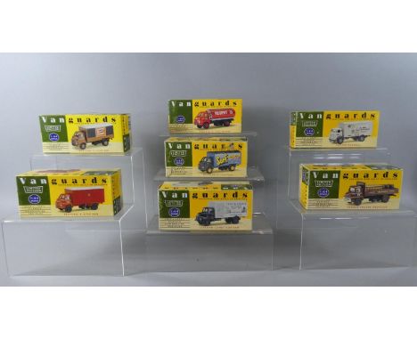 A Collection of Seven 1:64 Scale Die-Cast Vanguards to include Bedford 'S' Type Van, Sainsbury's, Bedford 'S' type van Royal 