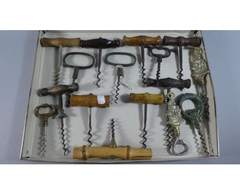 A Collection of Sixteen Various Early and Vintage Corkscrews 