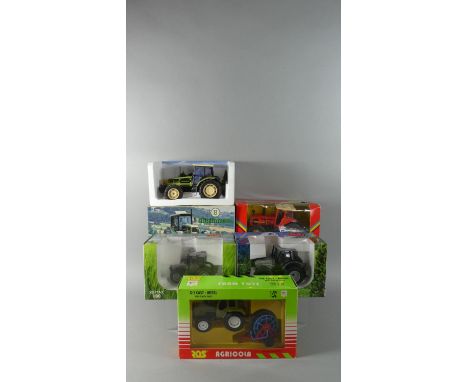A Collection of Five Boxed 1:32 Scale Die-Cast  Tractors to include Hurlimann H6190 Master Hurlimann X4 165.7 Hurlimann XB Ma