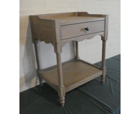 A Modern Galleried Occasional Side Table with Drawer and Stretcher Shelf, 50cm Wide and 64cm High 