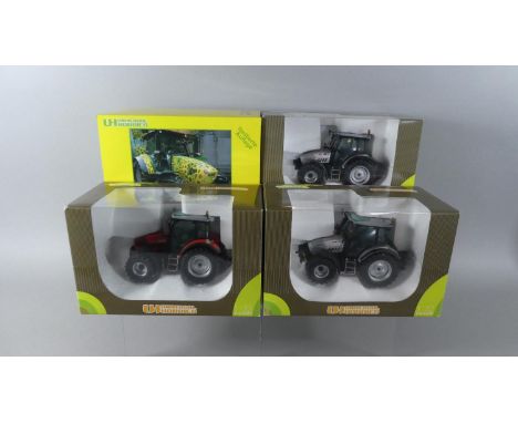 A Collection of Four Boxed 1:32 Scale Die-Cast Universal Hobbies Tractors to include 1414 Same Deutz-Fahr B100, 2592 Same Iro
