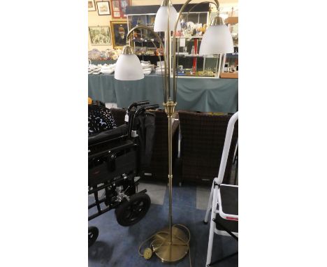 A Modern Brass Three Branch Standard Lamp 