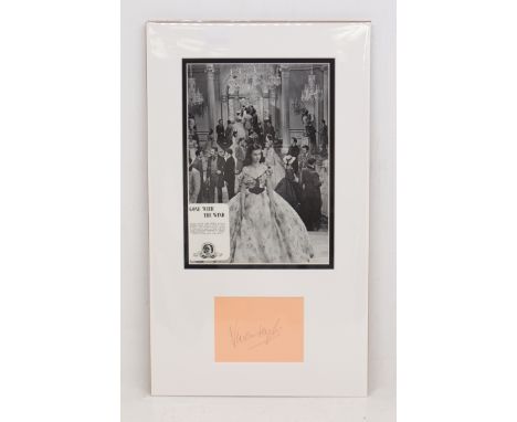 Vivian Leigh - Signed autograph page mounted with picture. Signed in Pencil. It measures approx 11.15 x 19.5 inches. Vivien L