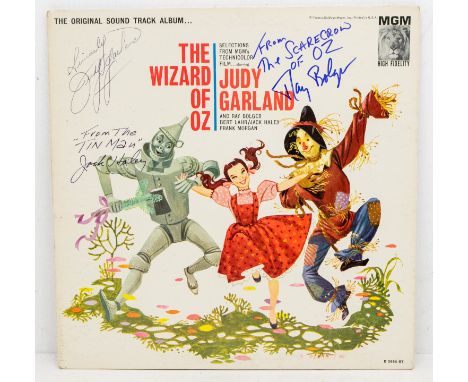 The Wizard of Oz - USA Vinyl LP Record High Fidelity MGM Soundtrack . Signed in person by all three signatures to cover - Sig