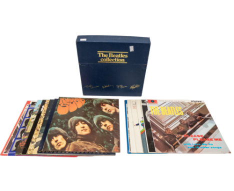 The Beatles Collection - 1978 Blue Box with gold text. Complete with 13 LP Records issued in 1978 in the UK - Box has a littl