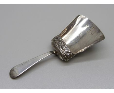 A silver caddy spoon, Samuel Pemberton, Birmingham 1822 