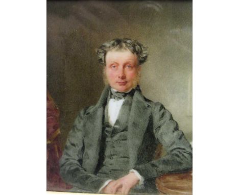 Thomas Heatherwick Carrick, portrait miniature of a gentleman, watercolour on marble, 13.5 x 11.5cm Condition report: On marb