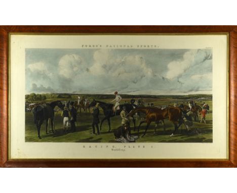 After Herring Snr. Fores National Sports, Racing, Plate 1, Saddling, engraving, a later impression, 71cm x 124cmCondition rep
