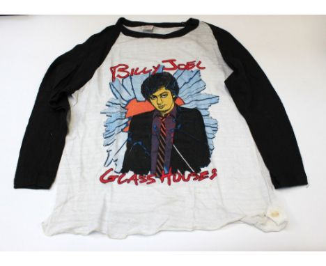 BILLY JOEL - Glass Houses Tour - Original Vintage 1980 L/S Baseball style t-shirt front and back print. 36 in a little foxing