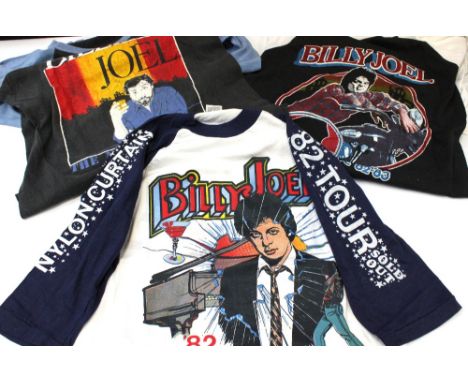 BILLY JOEL - Nylon Curtain Tour 82 Vintage Baseball style t-shirt L/S. 1. Blue sleeves front and back print RN 56050 Label - 