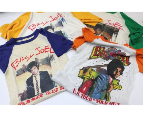 BILLY JOEL - MSG Madison Square Gardens - Lot of 4 vintage original t-shirts - 2 with original MSC back print. Long sleeve Ba