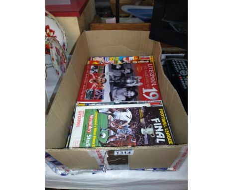 4 boxes of football club magazines including Newcastle, Leeds, Manchester City, a box of Liverpool and a box of Manchester un