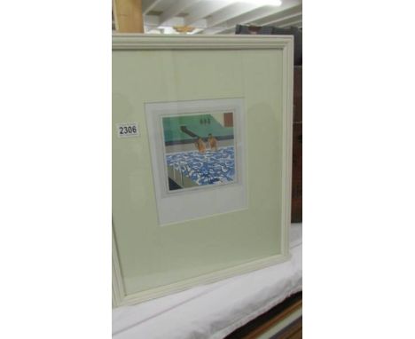&nbsp;David Hockney (b.1937)&nbsp;Print entitled 'Two boys in a pool' published in the Netherlands circa 1990's.&nbsp;Frame s