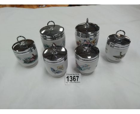 6 Royal Worcester egg coddlers 