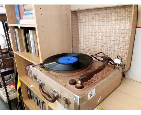 A Handygram portable record player A/F. 16,33,45 and 78rpm