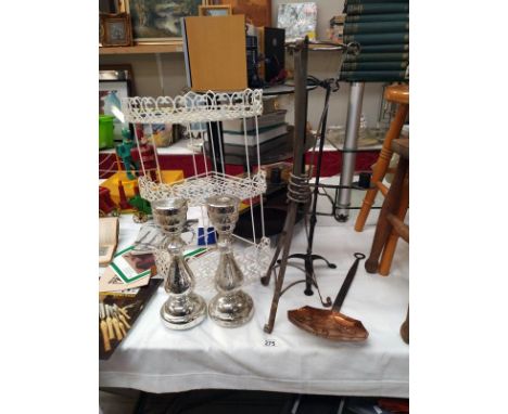 Candlesticks, corner shelf etc