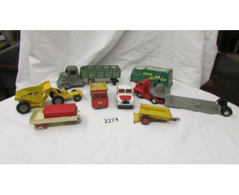 A quantity of Corgi, Dinky, Lesney and Marx diecast commercial vehicles.