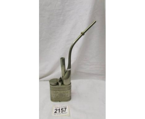 A Chinese Paktong Opium water pipe, stamped and engraved.