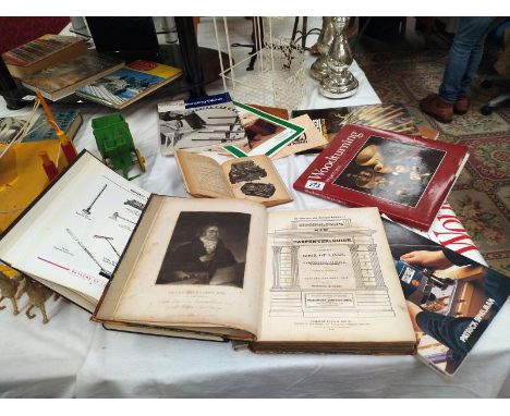 A collection of books including A Carpenter's guide 1833, A Contractors guide, Diesel reference book