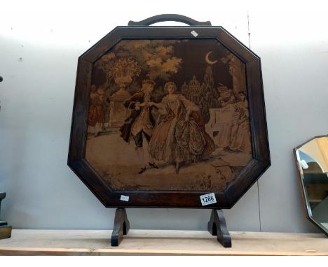 A tapestry fire screen height 68cm COLLECT ONLY
