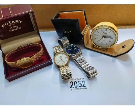 A Roamer watch, a Lorus watch and a boxed Rotary watch.