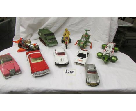 A good selection of Corgi and Dinky TV related diecast vehicles including James Bond, Thunderbirds etc.,