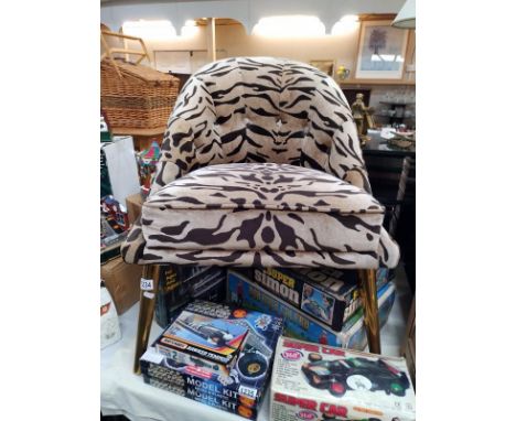 An animal print tub chair COLLECT ONLY