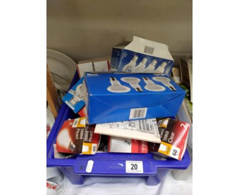 A box of light bulbs in boxes