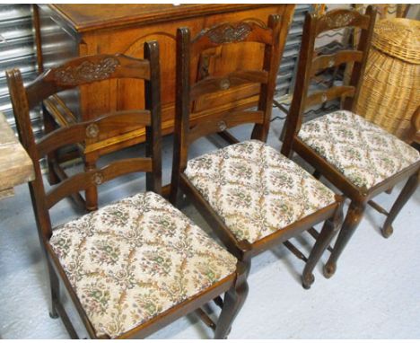 A set of four ladder back chairs with cabriole front legs (4)