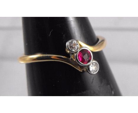 An 9ct ruby and diamond ring 