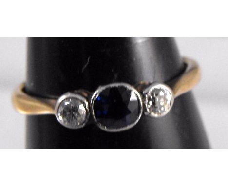 A 18ct gold sapphire and diamond ring