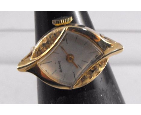A 14ct gold Habmann ladies ring watchCondition Reportweight without the watch movement 6g
