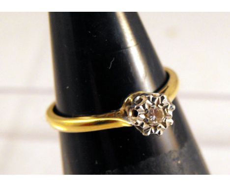 An 9ct gold diamond solitaire ring 