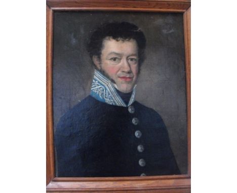 Oil on canvas, portrait of a Military Gentleman 45cm x 58cm 