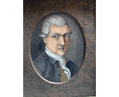 A portrait miniature, of a 17thC gentleman 10cm x 13cm 