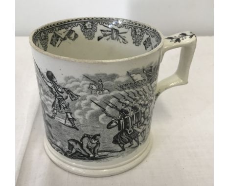 Crimean war ceramic mug transfer printed with scenes from The Battle of Inkerman.  
