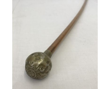 WWI swagger stick with knob, possibly Sussex regt.  